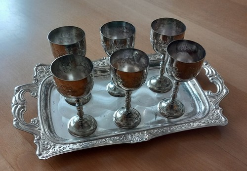 Silber becher kelch - silber, tablett